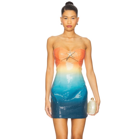 Vibrant Strapless Sequin Dress - Picture 1 of 2